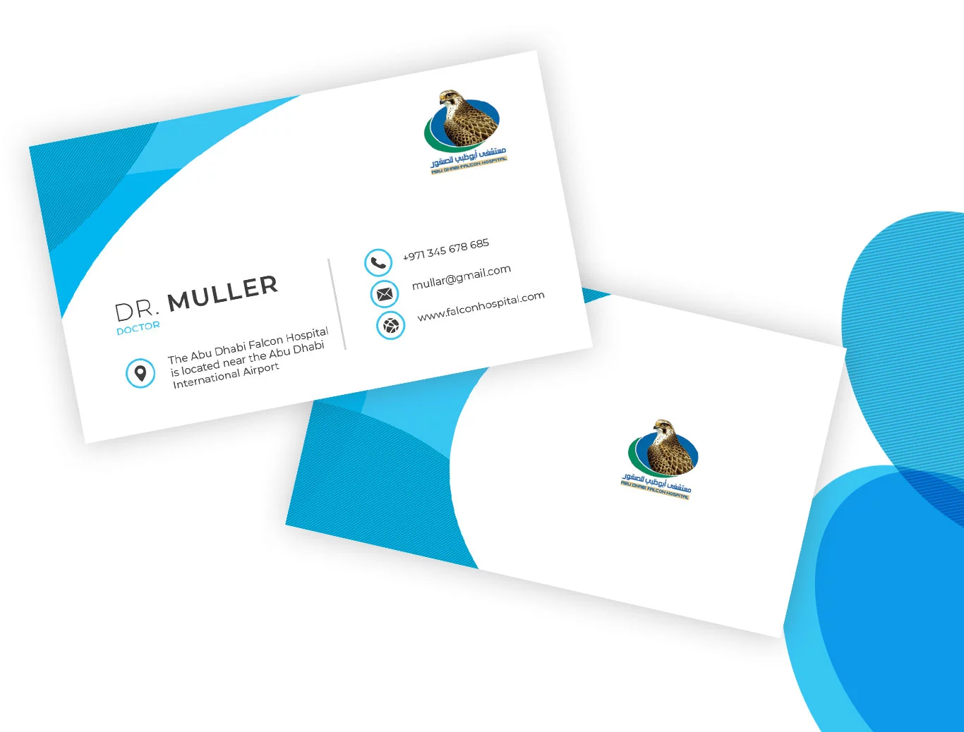 Go Up - Falcon Hospital Visiting Card Design