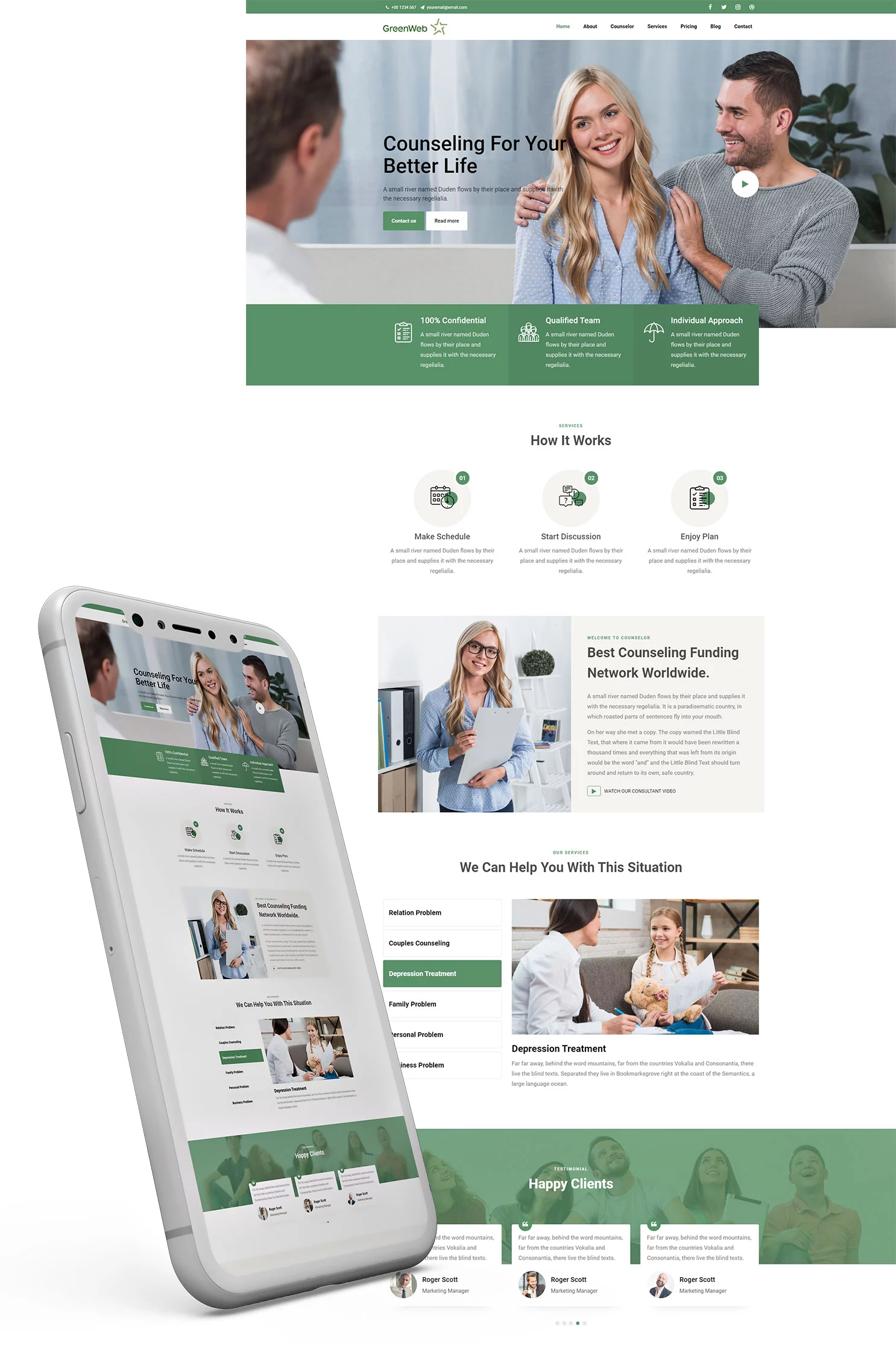 Go Up - Green Web Mockup